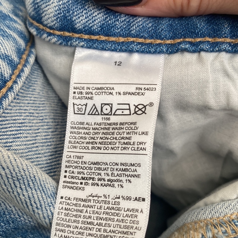 Old Navy jeans light blue size 12 power, slim, straight high rise, worn once - Picture 5 of 7